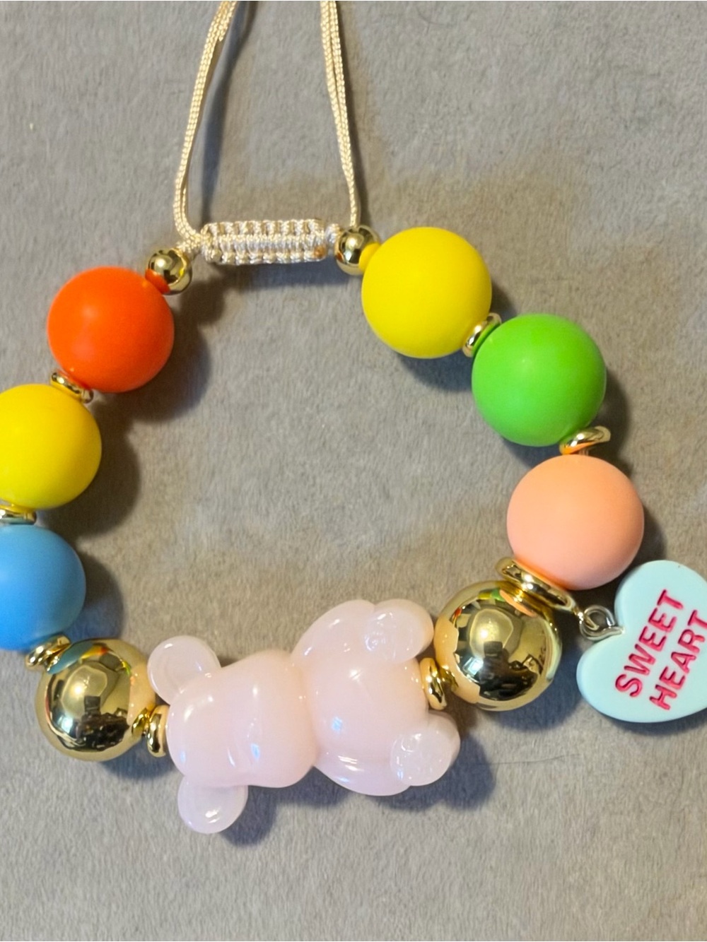 Colorful Beaded Bunny Necklace - Pastel & Bright Beads
